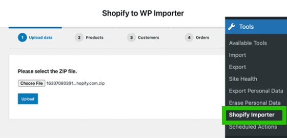 Shopify para WooCommerce Importar