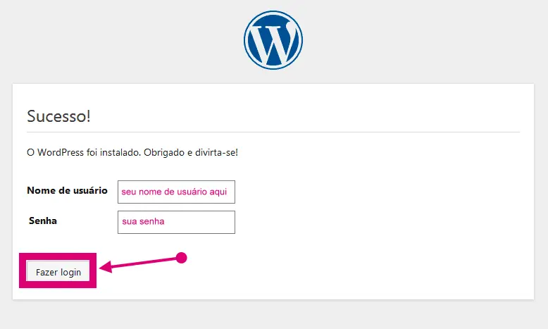 Fazer Login Pela Primeira Vez no WordPress