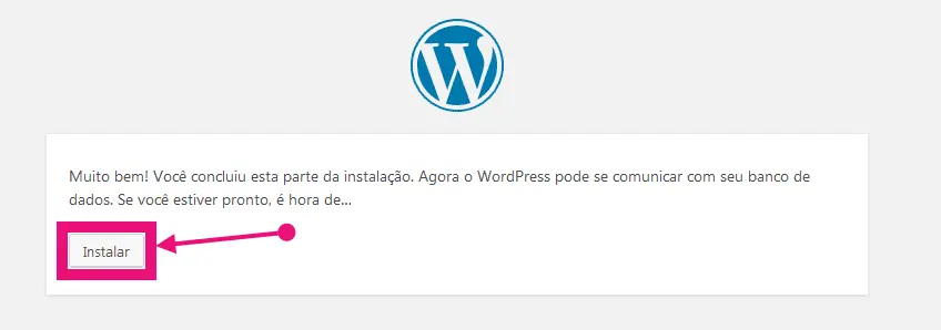 Iniciar a instalação do WordPress