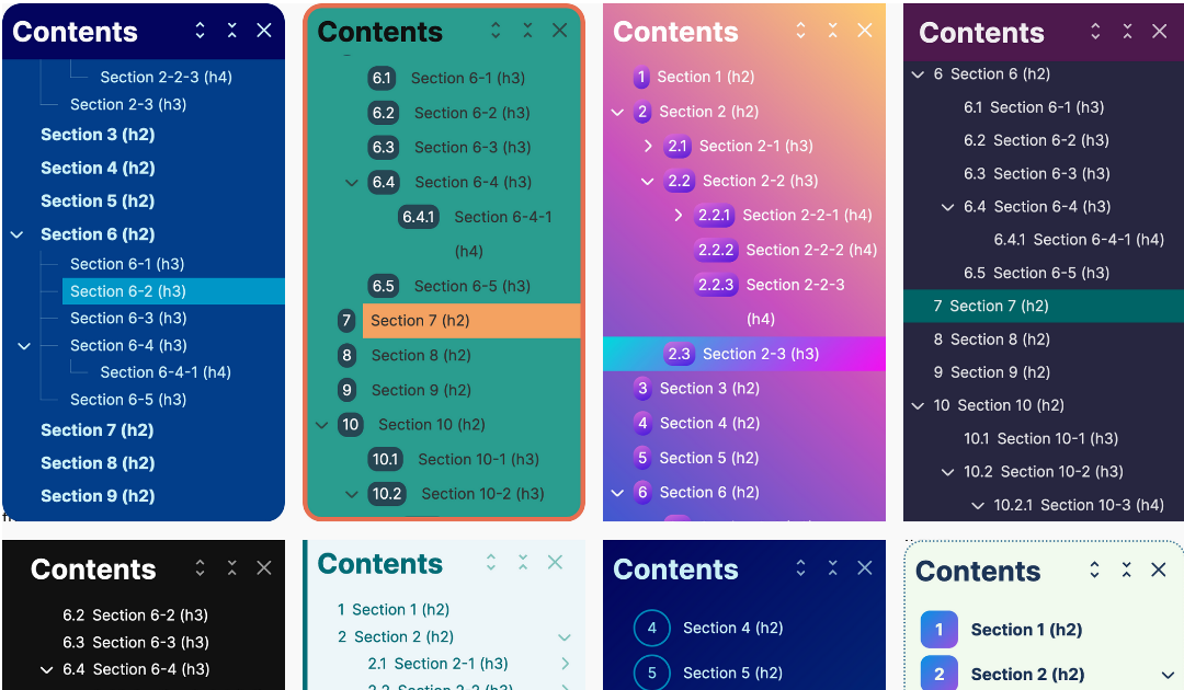 Tocer plugin WordPress para criação de índice